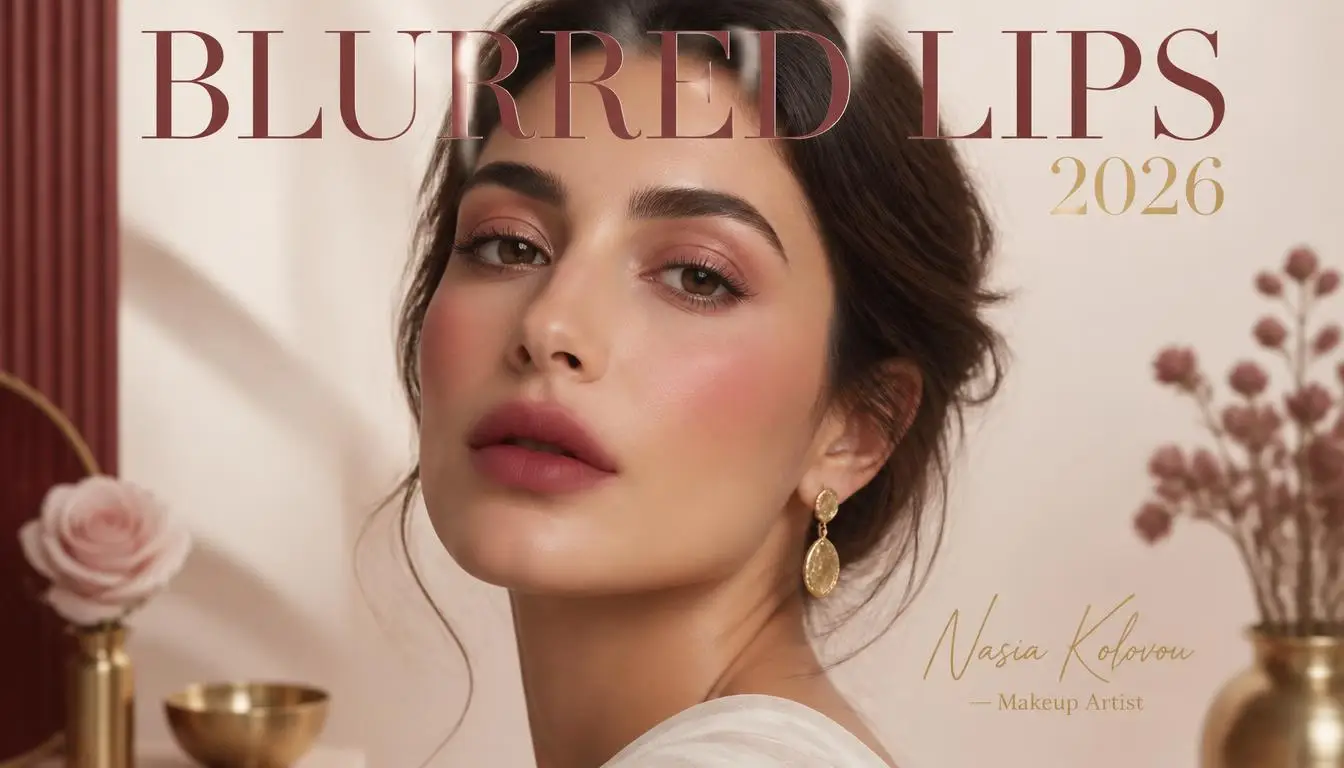 Τεχνική blurred lips μακιγιάζ για θολά χείλη χωρίς έντονη γραμμή, από τη Nasia Kolovou.