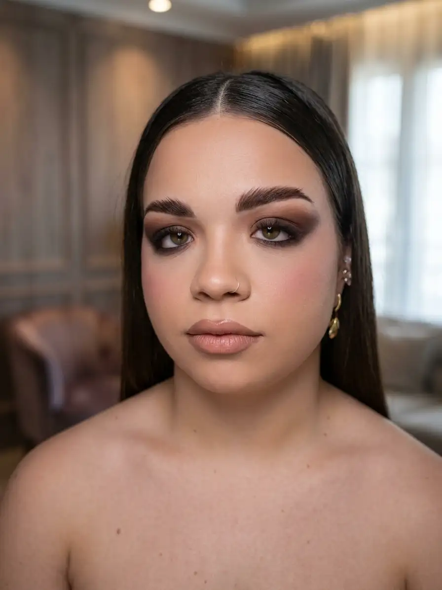 Έντονο smokey eyes μακιγιάζ για κουμπάρα γάμου