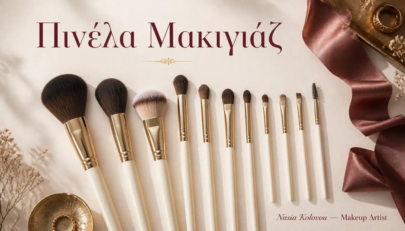 Πινέλα μακιγιάζ καθαρά και τακτοποιημένα, βασικά εργαλεία μακιγιάζ